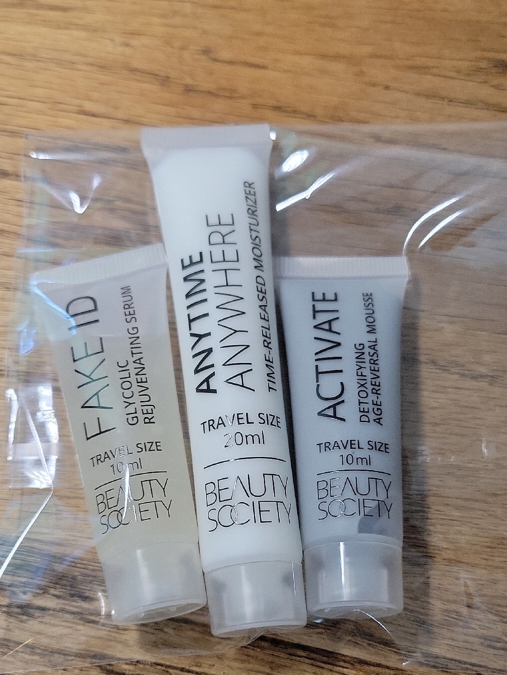 Beauty Society Lot of 3 Travel Size "Anytime Anywhere", "Activate" and "Fake ID"